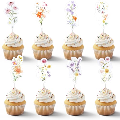 Maxqzin Cupcake-Topper mit Wildblumen-Motiv, 36 Stück, Baby in Blüte, Cupcake-Topper, Wildblumen-Geburtstagsdekoration, Wildblumen-Dekoration, Partyzubehör für Frauen, Partyzubehör Maxqzin Cupcake-Topper mit Wildblumen-Motiv, 36 Stück, Baby in Blüte, Cupcake-Topper, Wildblumen-Geburtstagsdekoration, Wildblumen-Dekoration, Partyzubehör für Frauen, Partyzubehör von Maxqzin