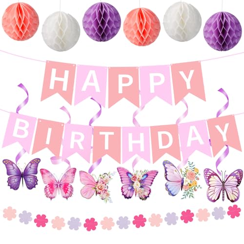 Maxqzin Rosa Geburtstagsbedarf für Frauen Mädchen, vorbespanntes rosa Happy Birthday Banner Schild, Wirbel, Girlande Wabenball Prinzessin Party Dekorationen Maxqzin Rosa Geburtstagsbedarf für Frauen Mädchen, vorbespanntes rosa Happy Birthday Banner Schild, Wirbel, Girlande Wabenball Prinzessin Party Dekorationen von Maxqzin