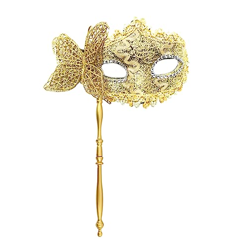Maskerade mit Haltestab Schmetterling halbes Gesicht Halloween Party Abend Abschlussball für Karneval von Maxtonser