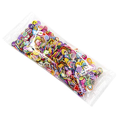 Maxtonser 1000 Stück/Packung Tonharzfüllungen 3D winzige gemischte Formen Tier Liebe Herz Feder Krawatten Kuchen Sterne für Schmetterling Obst Blatt von Maxtonser