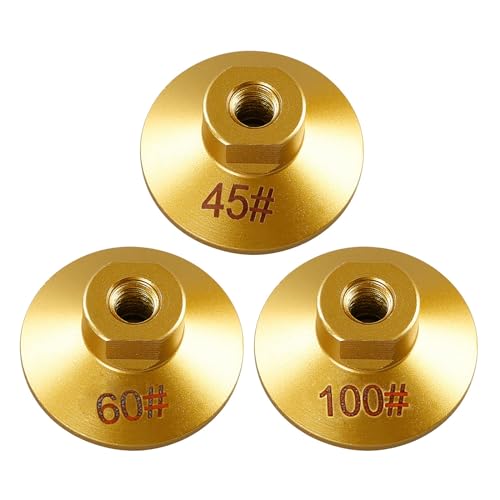 Maxtonser 3 Stück 5,1 cm Lötpolierscheiben 10/M14 Gewinde gelöteter flacher Schleifkopf langlebige Werkzeuge für Metall Holzbearbeitung von Maxtonser