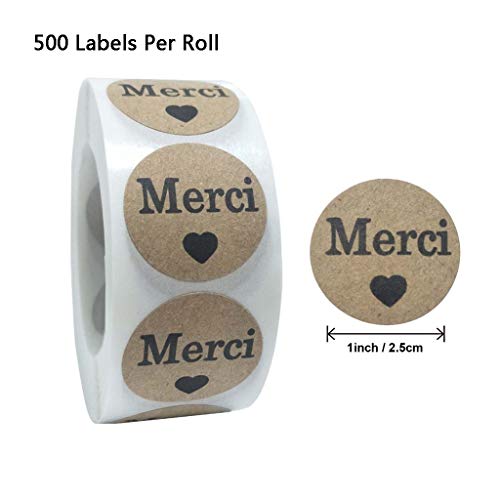 Maxtonser 500 Stück/Rolle runde Etiketten Aufkleber selbstklebende französische Dankesaufkleber Thanksgiving Versiegelungsetiketten Maxtonser 500 Stück/Rolle runde Etiketten Aufkleber selbstklebende französische Dankesaufkleber Thanksgiving Versiegelungsetiketten von Maxtonser