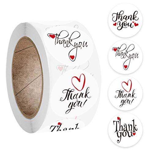 Maxtonser 500 runde Dankesaufkleber, Paket-Siegel-Etiketten, Hochzeit, Party, Scrapbooking von Maxtonser