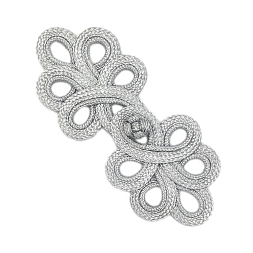 Maxtonser Chinesischer Knoten-Knopf, Froschverschluss, Bandverschluss, Cheongsam-Kostüm, Anzug, handgefertigt, Nähen, Bastelzubehör, Silber Maxtonser Chinesischer Knoten-Knopf, Froschverschluss, Bandverschluss, Cheongsam-Kostüm, Anzug, handgefertigt, Nähen, Bastelzubehör, Silber von Maxtonser