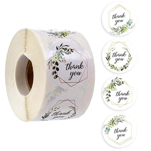 Maxtonser Dankesaufkleber, 500 Stück/Rolle, 4 Stile, Vegetation, Dankeschön-Aufkleber für Weihnachten, Scrapbooking, Schreibwaren, Siegeletiketten von Maxtonser