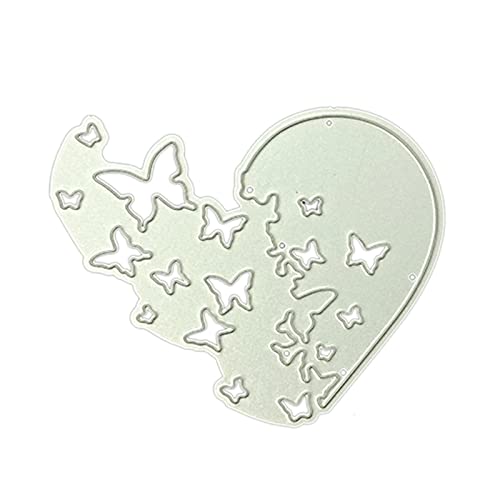 Maxtonser Stanzschablone mit schönem Herz für Schmetterling, Metall, dekorative Stanzformen für Scrapbooking, Album, Karte, Art C von Maxtonser