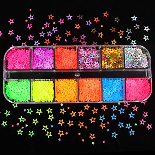 Maxtonser Sternform, fluoreszierende Pailletten, holografische Glitzerflocken, leuchten im Dunkeln, Kunstharz, Epoxid-Füllung, Schmuckherstellung Maxtonser Sternform, fluoreszierende Pailletten, holografische Glitzerflocken, leuchten im Dunkeln, Kunstharz, Epoxid-Füllung, Schmuckherstellung von Maxtonser