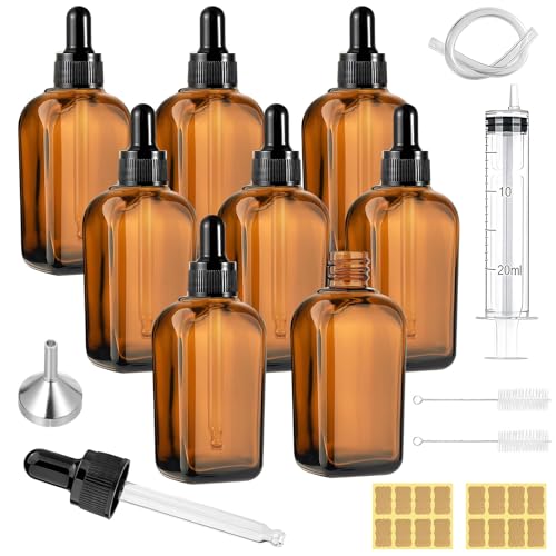 Maxumille 8 Stück Braunglas Pipettenflasche 50ml, Apothekerflasche mit Dropper Pipette Glas, Anti-UV Braunglasflasche mit Spritze Trichter, Tropfflasche für Ätherische Öl, Parfümöle, Aromatherapie Maxumille 8 Stück Braunglas Pipettenflasche 50ml, Apothekerflasche mit Dropper Pipette Glas, Anti-UV Braunglasflasche mit Spritze Trichter, Tropfflasche für Ätherische Öl, Parfümöle, Aromatherapie von Maxumille
