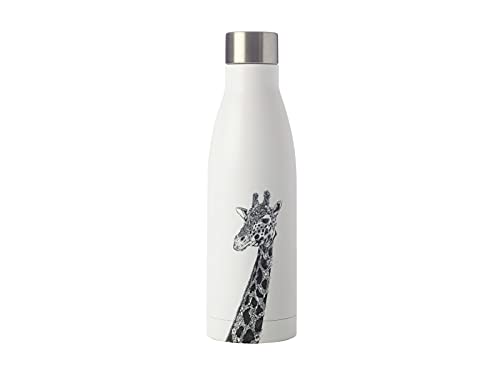 Maxwell & Williams Marini Ferlazzo Isolierte Edelstahl Trinkflasche mit Afrikanischem Elefanten Design, Doppelwandiger Edelstahl, Weiß, 500 ml, Auslaufsichere Isolierflasche von Maxwell & Williams