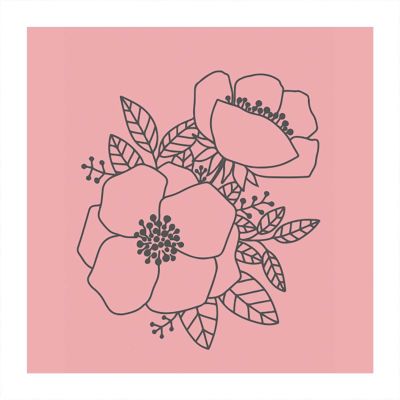 Stempel Blüten rosa 35x45mm von May&Berry