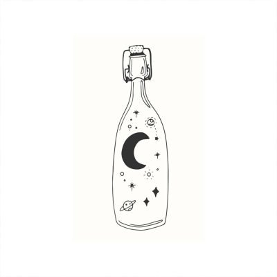 Stempel Flasche weiß 35x55mm von May&Berry