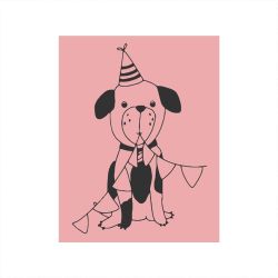 Stempel Hund rosa 35x45mm von May&Berry