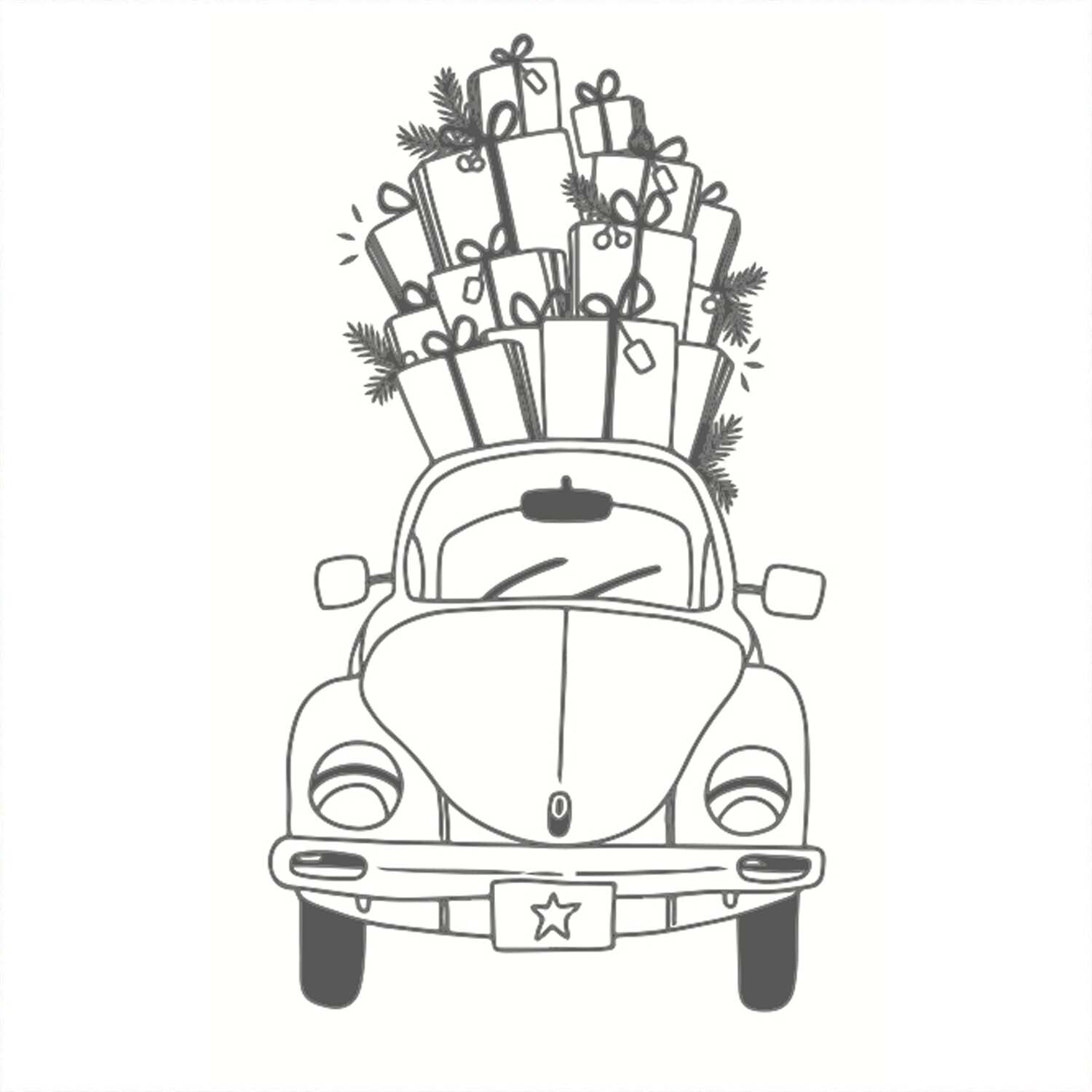 Stempel Auto mit Geschenken weiß 35x55mm Stempel Auto mit Geschenken weiß 35x55mm von May&Berry