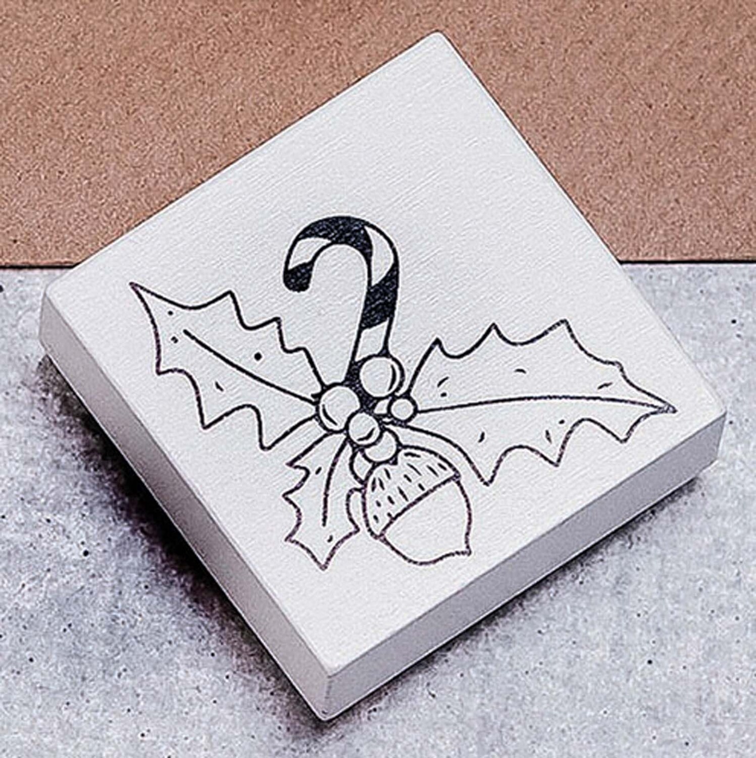 Stempel Ilex mit Zuckerstange weiß 45x45mm Stempel Ilex mit Zuckerstange weiß 45x45mm von May&Berry
