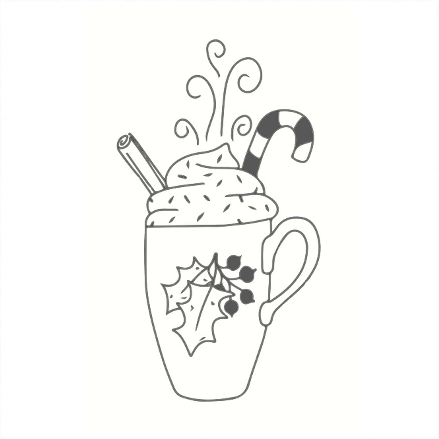 Stempel Weihnachtsbecher weiß 35x55mm Stempel Weihnachtsbecher weiß 35x55mm von May&Berry