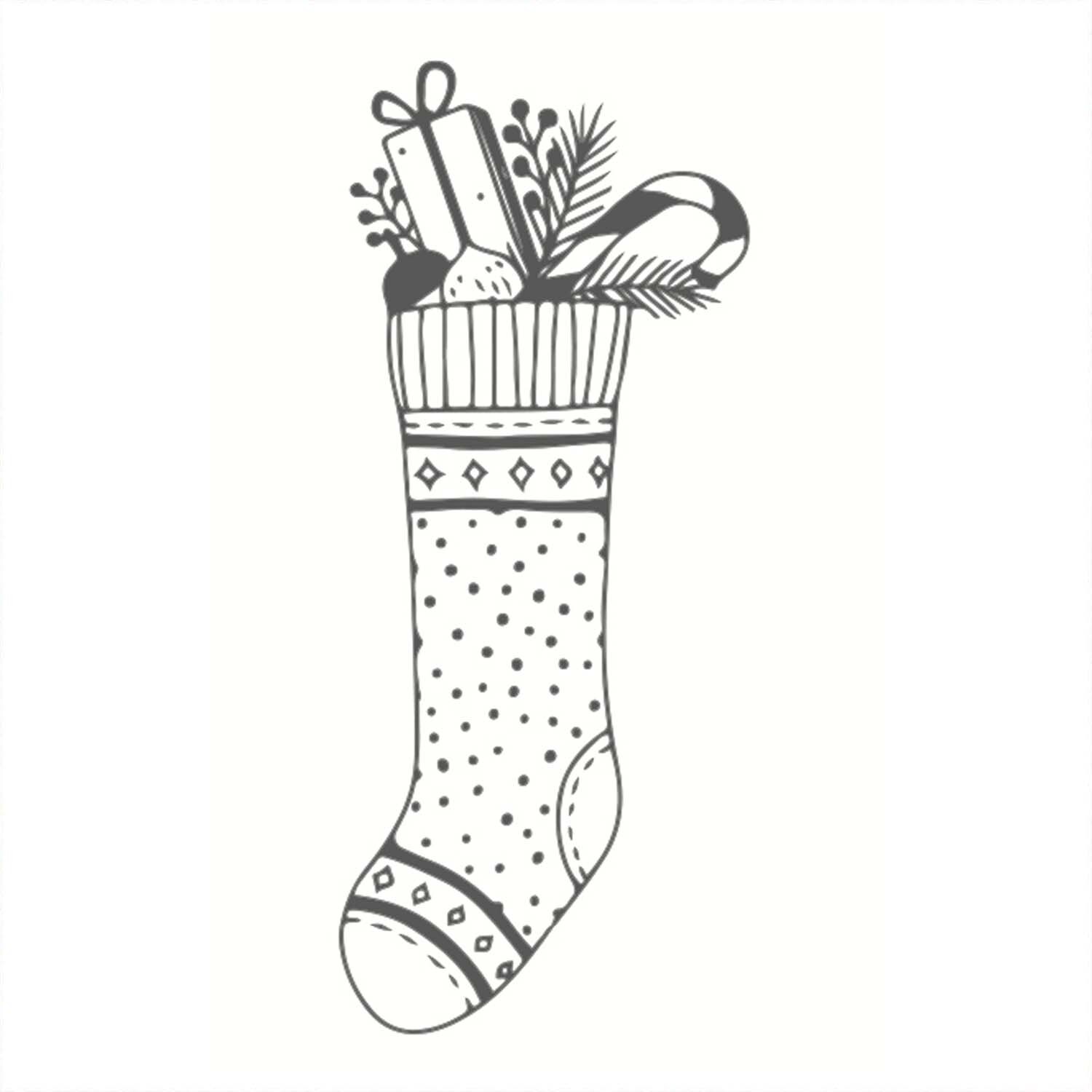 Stempel Weihnachtsstrumpf weiß 35x55mm Stempel Weihnachtsstrumpf weiß 35x55mm von May&Berry