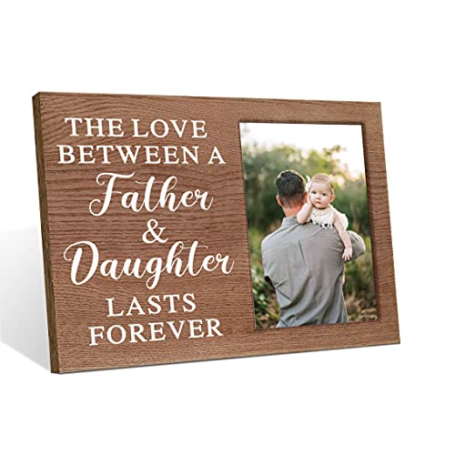 MayAvenue Familien-Holz-Tisch-Bilderrahmen – The Love Between a Father and Daughter Last Forever-Fotorahmen für Papa Ehemann Geburtstag von MayAvenue