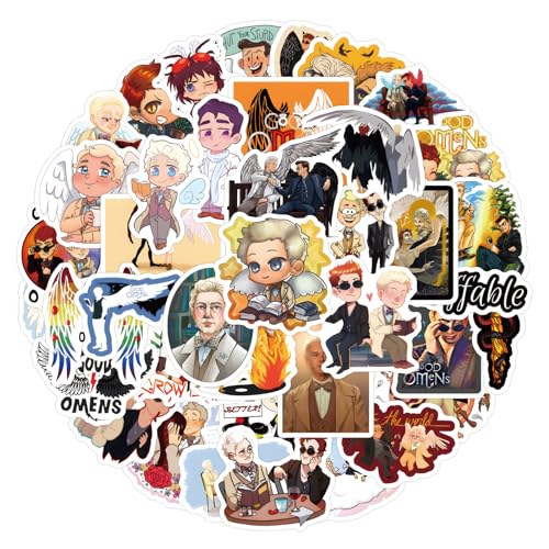 MayDee 60pcs Good Omens Aufkleber, Aufkleber Charakter Koffer Laptop Motorrad Skateboard Fahrrad Aufkleber, Anime Aufkleber Wasserdicht Niedlich DIY Good Omens Aufkleber MayDee 60pcs Good Omens Aufkleber, Aufkleber Charakter Koffer Laptop Motorrad Skateboard Fahrrad Aufkleber, Anime Aufkleber Wasserdicht Niedlich DIY Good Omens Aufkleber von MayDee
