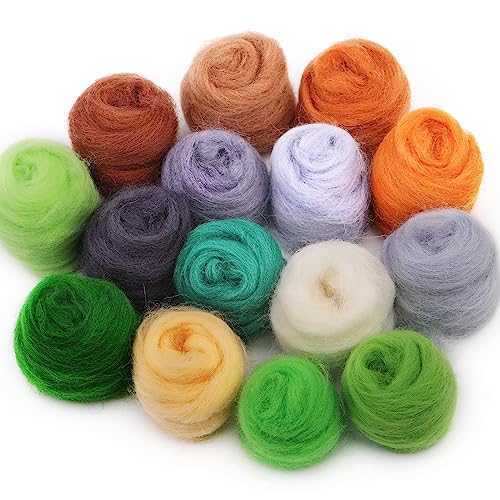 15 Farben Faser-Wollgarn, Faser-Wollgarn, Spinnwolle, Roving zum Nadelfilzen, DIY-Handdrehen, Nadelfilzen, Wolle, Handwerk, 3 g/Farbe 15 Farben Faser-Wollgarn, Faser-Wollgarn, Spinnwolle, Roving zum Nadelfilzen, DIY-Handdrehen, Nadelfilzen, Wolle, Handwerk, 3 g/Farbe von Mayboos