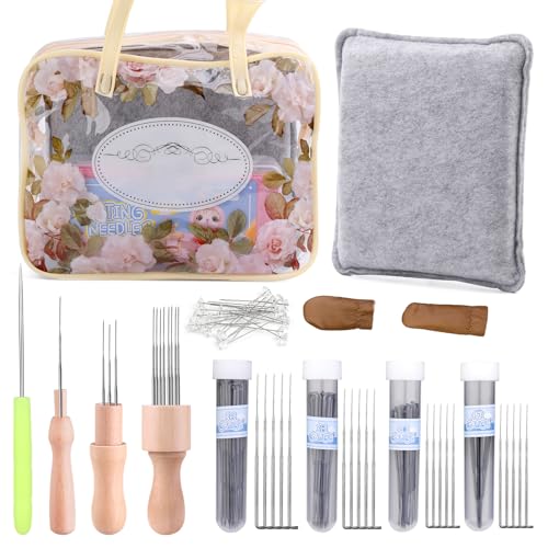 Mayboos 148-teiliges Nadelfilz-Set, Wollfilznadeln, mit 4 Größen Filznadeln, Filzpad für Anfänger, Profis Mayboos 148-teiliges Nadelfilz-Set, Wollfilznadeln, mit 4 Größen Filznadeln, Filzpad für Anfänger, Profis von Mayboos