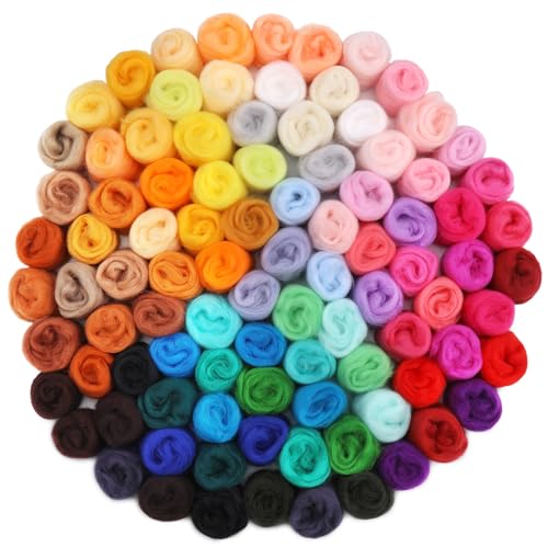 Mayboos Nadelfilzwolle, 96 Stück, 48 Farben, Wollgarn, Faserwolle zum Nadelfilzen, DIY Handspinnnadel, Filzwolle, Basteln, 3 g/Packung Mayboos Nadelfilzwolle, 96 Stück, 48 Farben, Wollgarn, Faserwolle zum Nadelfilzen, DIY Handspinnnadel, Filzwolle, Basteln, 3 g/Packung von Mayboos