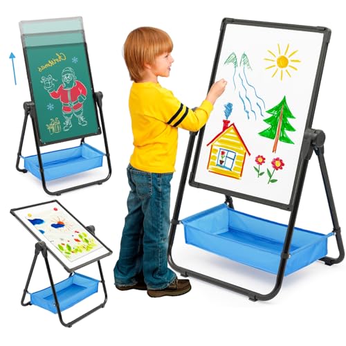 Kinder Staffelei Malerei Doppelseitige Tafel für Kinder mit Kreidetafel & Whiteboard 360 drehbare Höhenverstellbar Standtafel mit Zubehör für Jungen Mädchen ab 3 Jahre, Schwarz Kinder Staffelei Malerei Doppelseitige Tafel für Kinder mit Kreidetafel & Whiteboard 360 drehbare Höhenverstellbar Standtafel mit Zubehör für Jungen Mädchen ab 3 Jahre, Schwarz von Maycoly