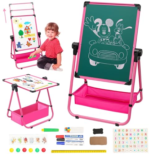 Kinder Staffelei Malerei Doppelseitige Tafel für Kinder mit Kreidetafel & Whiteboard 360 drehbare Höhenverstellbar Standtafel mit Zubehör für Jungen Mädchen ab 3 Jahre Kinder Staffelei Malerei Doppelseitige Tafel für Kinder mit Kreidetafel & Whiteboard 360 drehbare Höhenverstellbar Standtafel mit Zubehör für Jungen Mädchen ab 3 Jahre von Maycoly