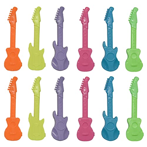 Maydahui 24 Mini-Gitarren-Kugelschreiber, Neuheit, Musik, Süßigkeiten-Farbe, einfacher Stil, blaue Tinte für Schule, Studenten, Party von Maydahui