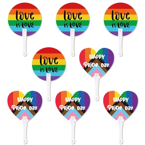 8 Stück Regenbogen-Handfächer, Pride-Dekorationen, doppelseitig bedruckt, Pride Day-Fächer, Pride-Zubehör, PP-Material, Regenbogen-Fächer, Regenbogen-Party-Dekorationen für LGBT-Monat, Pride-Zubehör 8 Stück Regenbogen-Handfächer, Pride-Dekorationen, doppelseitig bedruckt, Pride Day-Fächer, Pride-Zubehör, PP-Material, Regenbogen-Fächer, Regenbogen-Party-Dekorationen für LGBT-Monat, Pride-Zubehör von Mayoii