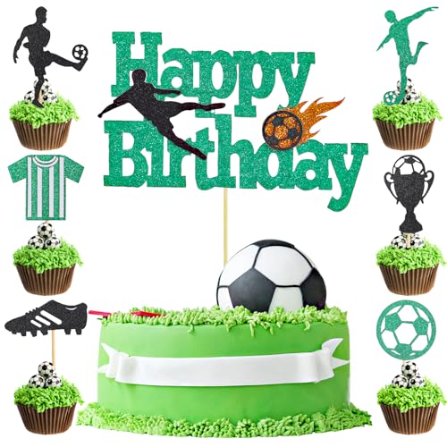 Fußball-Kuchenaufsatz, Fußball-Kuchendekorationen, Happy Birthday-Kuchenaufsatz, Fußball-Geburtstagsdekorationen, Fußball-Cupcake-Topper für Fußball, Geburtstagsparty, Sportparty, Fußball-Mottoparty, Fußball-Kuchenaufsatz, Fußball-Kuchendekorationen, Happy Birthday-Kuchenaufsatz, Fußball-Geburtstagsdekorationen, Fußball-Cupcake-Topper für Fußball, Geburtstagsparty, Sportparty, Fußball-Mottoparty, von Mayoii