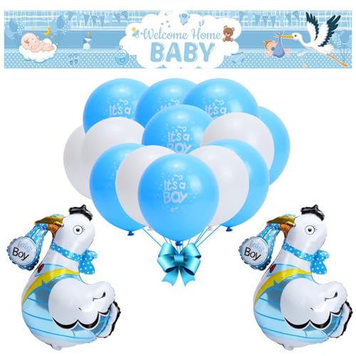 Mayoii Welcome Home Baby, Baby Shower Party Decoration, Stork Birth Welcome Home Reception Party Decoration for Outdoors, Newborn Celebrations(Blue-Set-1) von Mayoii