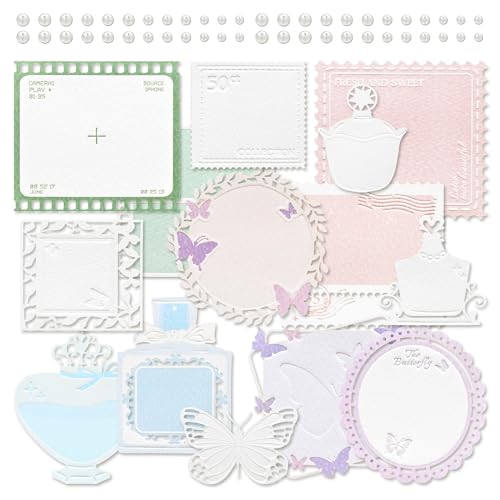 2 Packungen Vintage-Scrapbook-Ausschnittpapier, Fensterrahmen, dekoratives Papier, Schmetterlingsflaschenfolie, Dekopapier für Kartenherstellung, DIY, Fotoalbum, Notizbuch, Scrapbooking (Shine) von Mayplous