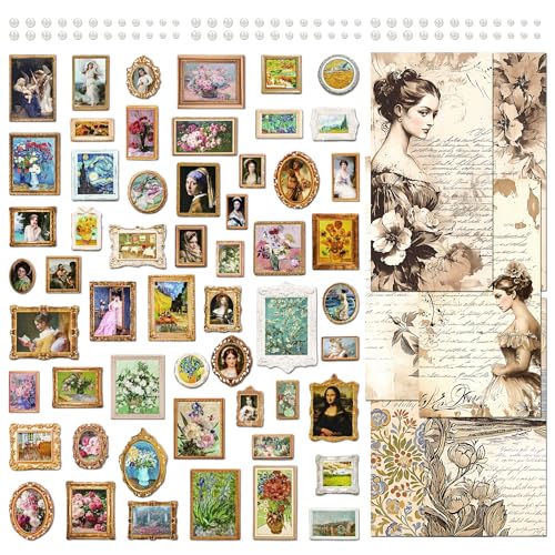 3 Packungen Retro-Scrapbooking-Zubehör, stereoskopische Aufkleber, Vintage-Ölgemälde, Dekoration, ästhetisches Papier, klassische Decoupage, dicker Hartkarton für Kartenherstellung, Journal (Eliot) 3 Packungen Retro-Scrapbooking-Zubehör, stereoskopische Aufkleber, Vintage-Ölgemälde, Dekoration, ästhetisches Papier, klassische Decoupage, dicker Hartkarton für Kartenherstellung, Journal (Eliot) von Mayplous