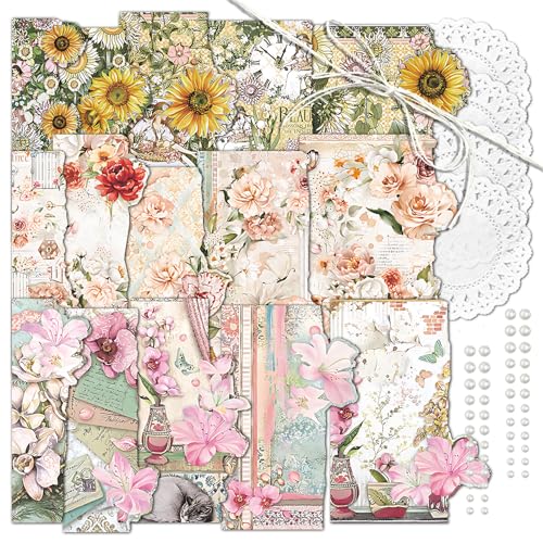 3 Packungen Vintage-Blumenpapier, Scrapbooking-Papier, dekoratives Papier, Decoupage-Papier für Kartenherstellung, Kunst und Handwerk, Collage, Geschenkverpackung, DIY, Scrapbooking, Tagebuch (Bella) 3 Packungen Vintage-Blumenpapier, Scrapbooking-Papier, dekoratives Papier, Decoupage-Papier für Kartenherstellung, Kunst und Handwerk, Collage, Geschenkverpackung, DIY, Scrapbooking, Tagebuch (Bella) von Mayplous
