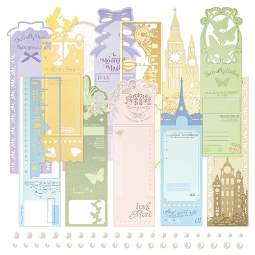 3er-Pack rechteckige Spitzen-Ausschnitte aus gestanztem Papier mit Spitzenbesatz, dekorativem Notizpapier, mehrfarbige Silhouette mit ausgehöhltem Muster eines Schmetterlings-Blumengebäudes (Wensor) 3er-Pack rechteckige Spitzen-Ausschnitte aus gestanztem Papier mit Spitzenbesatz, dekorativem Notizpapier, mehrfarbige Silhouette mit ausgehöhltem Muster eines Schmetterlings-Blumengebäudes (Wensor) von Mayplous
