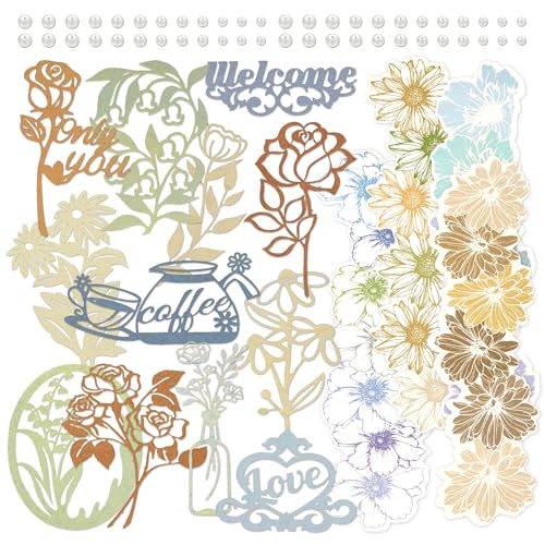 4 Packungen Papier Spitze Ausschnitte Vintage Lace Floral Dekorative Papier gestanzt Papier Grenze mit Blumenmuster gedruckt Papier Spitze Deckchen für Scrapbooking Journaling Karte Machen (Passion) von Mayplous