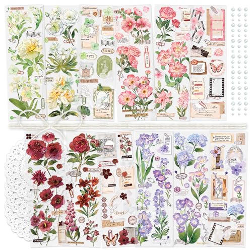4 Packungen Vintage-Blumen-Aufkleber, Scrapbook-Aufkleber, dekorative Blumenaufkleber, Planer-Aufkleber für Heimwerker, Bastelarbeiten, Kartenherstellung, Dekoration, Album, Tagebuch, Kalender(Letter) 4 Packungen Vintage-Blumen-Aufkleber, Scrapbook-Aufkleber, dekorative Blumenaufkleber, Planer-Aufkleber für Heimwerker, Bastelarbeiten, Kartenherstellung, Dekoration, Album, Tagebuch, Kalender(Letter) von Mayplous