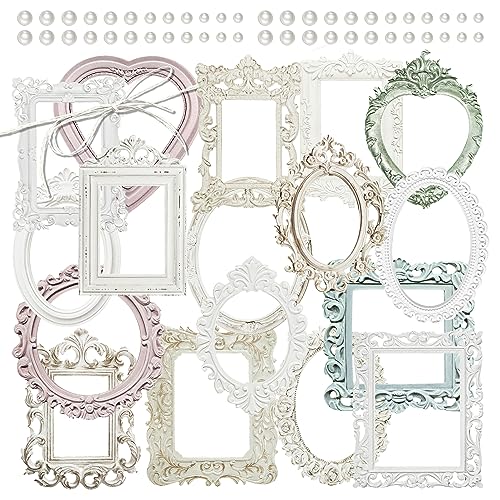 4 Packungen Vintage-Papierrahmen-Rand, Pappe, Foto-Bilderrahmen, Retro-Scrapbooking-Rand, Spiegelrahmen, dekoratives Papier mit geprägtem Muster für Tagebuch-Handwerk (Comfort) von Mayplous