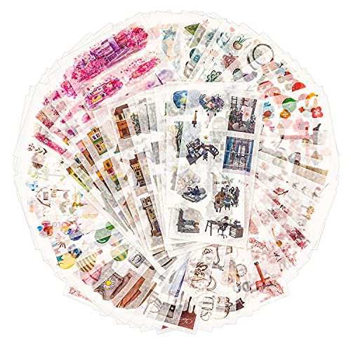 72 Blätter Scrapbooking Sticker Journal Sticker Erwachsene Washi Aufkleber Planner Aufkleber Decor Aufkleber 12 Themen Sortiert für Tagebuch Notizbuch DIY Kunst und Handwerk (Secret Garden) von Mayplous