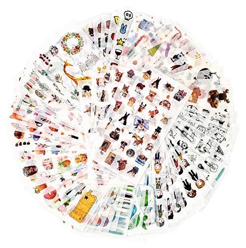 72 Blätter Scrapbooking Sticker Journal Sticker Erwachsene Washi Aufkleber Planner Aufkleber Decor Aufkleber 12 Themen Sortiert für Tagebuch Notizbuch DIY Kunst und Handwerk (Innocence) von Mayplous