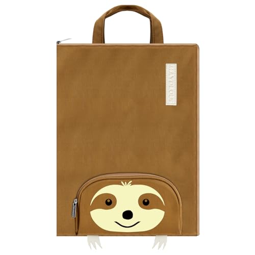 A4 Dokumententasche tragbare Datei Veranstalter Tasche Zip Portfolio Ordner Datei Brieftasche mit Griff Datei Tragetasche großes Dokument Halter Tasche für Büro Schule Business Travel 37x27cm (Sloth) von Mayplous
