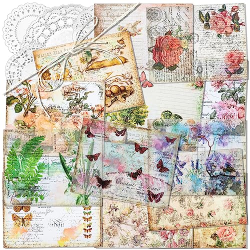 Vintage-Musterpapier, Scrapbooking-Papier, dekoratives Papier, Decoupage-Papier, einseitig, verschiedene Designs, keine Wiederholung, für Kartenherstellung, Kunst und Bastelcollage (Christy) von Mayplous