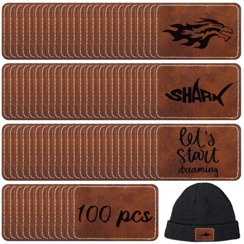 Maysing 100 Stück blanko Kunstleder-Hut-Patches mit Klebstoff, 7,6 x 5,1 cm, rechteckig, Kastanienbraun, laserbar, Kunstleder-Patch, für individuelle Hüte, Nähen, Stoffreparatur, DIY-Handwerk Maysing 100 Stück blanko Kunstleder-Hut-Patches mit Klebstoff, 7,6 x 5,1 cm, rechteckig, Kastanienbraun, laserbar, Kunstleder-Patch, für individuelle Hüte, Nähen, Stoffreparatur, DIY-Handwerk von Maysing
