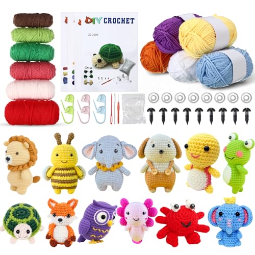 Maysing 12-teiliges Häkelset für Anfänger, Häkeltier-Set, Häkel-Starter-Kits für Erwachsene, Stricksets mit Lehrvideo-Tutorials, Garn, Haken, Geburtstags- und Urlaubsgeschenk Maysing 12-teiliges Häkelset für Anfänger, Häkeltier-Set, Häkel-Starter-Kits für Erwachsene, Stricksets mit Lehrvideo-Tutorials, Garn, Haken, Geburtstags- und Urlaubsgeschenk von Maysing