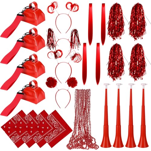 Maysing 48 Stück Team Spirit Zubehör Schule Spirit Artikel Bulk enthalten zusammenklappbare Stadionhörner, Pompons, Kuhglocken mit Handschlaufe, Stirnbänder, Bandanas, Haarverlängerungen, Perlenketten Maysing 48 Stück Team Spirit Zubehör Schule Spirit Artikel Bulk enthalten zusammenklappbare Stadionhörner, Pompons, Kuhglocken mit Handschlaufe, Stirnbänder, Bandanas, Haarverlängerungen, Perlenketten von Maysing
