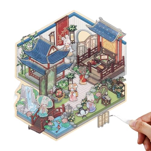 Aufkleber für Scrapbook – Dekorative Reliefaufkleber, Verzierungen für selbsthaftendes Handwerk | Cartoon House Sticker Chinesische Szene Sticker, Textured Scrapbooking Supplies for Backy Al Aufkleber für Scrapbook – Dekorative Reliefaufkleber, Verzierungen für selbsthaftendes Handwerk | Cartoon House Sticker Chinesische Szene Sticker, Textured Scrapbooking Supplies for Backy Al von Mbiyhgta