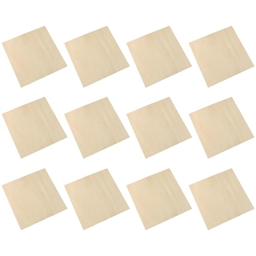 Basswood Sheet Boards für Handwerk | Crafting quadratische Holzbläens, dünne Rechteckholz -Holzbrettstücke, 12 Stcs leere unvollendete quadratische Holzblätter zum Zeichnen, Holzgraven, Schneiden Basswood Sheet Boards für Handwerk | Crafting quadratische Holzbläens, dünne Rechteckholz -Holzbrettstücke, 12 Stcs leere unvollendete quadratische Holzblätter zum Zeichnen, Holzgraven, Schneiden von Mbiyhgta