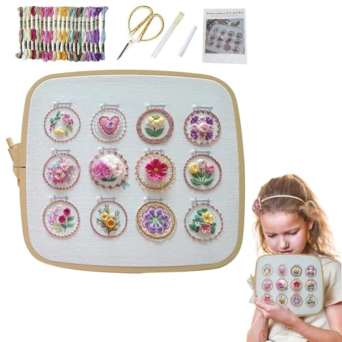 Blumenstickerei-Set für Anfänger, Blumenstickerei, Bastelrahmen-Set | Wunderschönes Blumenmuster-Kunstwerkzeug für Anfänger, Mama Blumenstickerei-Set für Anfänger, Blumenstickerei, Bastelrahmen-Set | Wunderschönes Blumenmuster-Kunstwerkzeug für Anfänger, Mama von Mbiyhgta