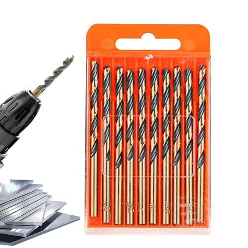 Bohrer Set | Selbstschmierung des 10-teiligen Schnellarbeitsstahls, Zubehör für Holz, Gusseisen, glatter und präziser Edelstahl, Aluminium, Kupfer und gehärtetes Metall Bohrer Set | Selbstschmierung des 10-teiligen Schnellarbeitsstahls, Zubehör für Holz, Gusseisen, glatter und präziser Edelstahl, Aluminium, Kupfer und gehärtetes Metall von Mbiyhgta