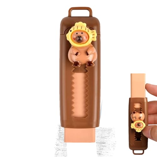 Capybara Einziehbare Radiergummis – Radiergummi-Stift für Haustiere | Entzückende Gleitradiergummis für Schule, Büro oder Kunst, lustiges Geschenk für Studenten, Artis von Mbiyhgta